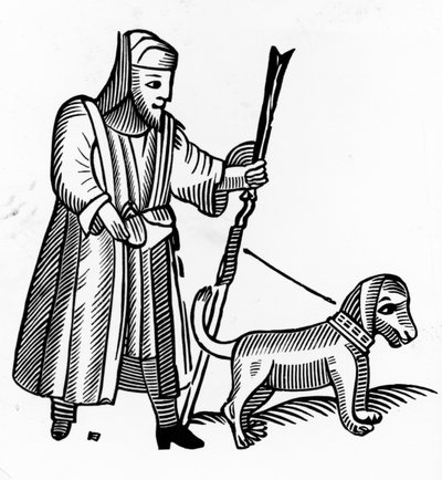 Pilgrim with a Dog by English School